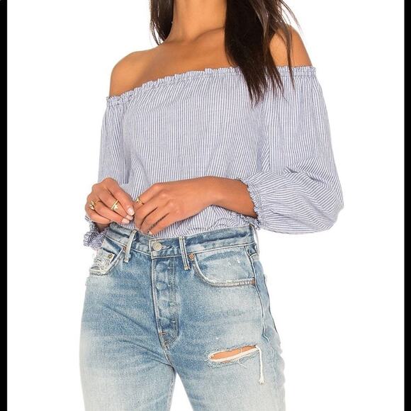 Joie Bamboo off the shoulder top in Moroccan blue - Picture 1 of 7